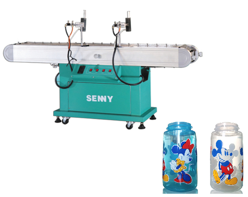 100 Watt 50 Stück/Min. Flammenbehandlung Halbautomatische Maschine Stabile Rotationsflasche