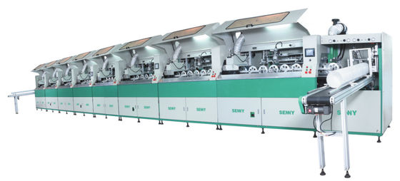 8 Stationen 2000 Stück/Stunde Vollautomatische Siebdruckmaschine 600x250mm