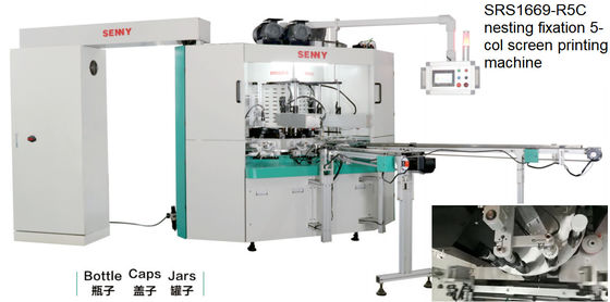 380V 60HZ 4 Farben automatische Flaschenbildschirmdruckmaschine Servo-Steuerung