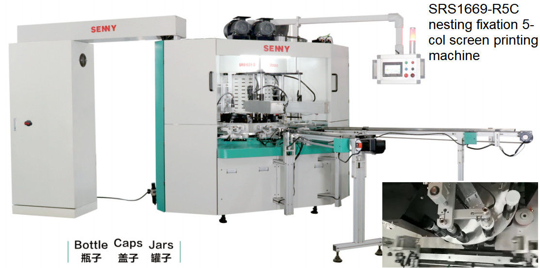 380V 60HZ 4 Farben automatische Flaschenbildschirmdruckmaschine Servo-Steuerung
